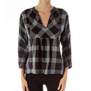 Madewell Buffalo Plaid Peplum Top